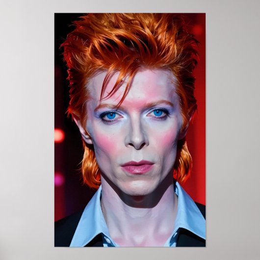 Electric Glam Gaze in Crimson Light Poster (Voorkant)
