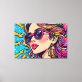 Electric Glam Pop Art - Dynamische Retro 80's Canvas Afdruk (Voorkant)
