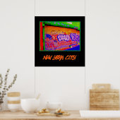 "Electric Graffiti Gates New York Poster" Poster (Keuken)