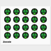 Electric Green Bio Hazard Ronde Sticker (Vel)