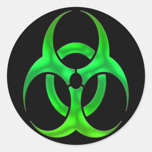 Electric Green Bio Hazard Ronde Sticker (Voorkant)