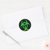 Electric Green Bio Hazard Ronde Sticker (Envelop)