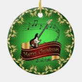 Electric Guitar 01-Musical Scroll-Merry Kerst~ Keramisch Ornament (Achterkant)