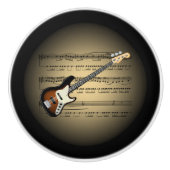 Electric Guitar 3-D Gold Wereldbol ~ Datablad Musi Keramische Knop (Voorkant)