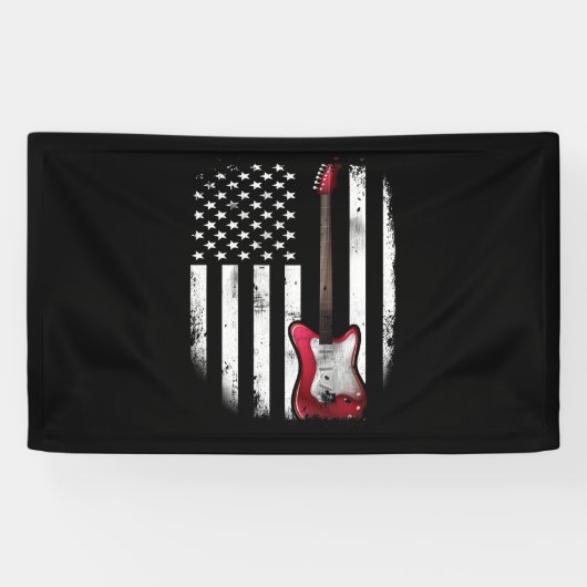 Electric Guitar American Flag Music Player Spandoek (Horizontaal)