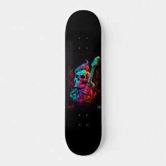 Electric guitar and Skull - Gen AI Persoonlijk Skateboard