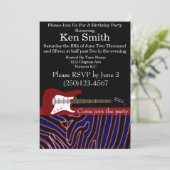 Electric Guitar Birthday Invitation #16 Kaart (Staand voorkant)