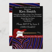Electric Guitar Birthday Invitation #16 Kaart (Voorkant / Achterkant)