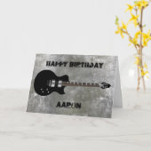 Electric Guitar Birthday Kaart (Gele Bloem)