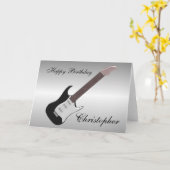 Electric Guitar Birthday Kaart (Gele Bloem)