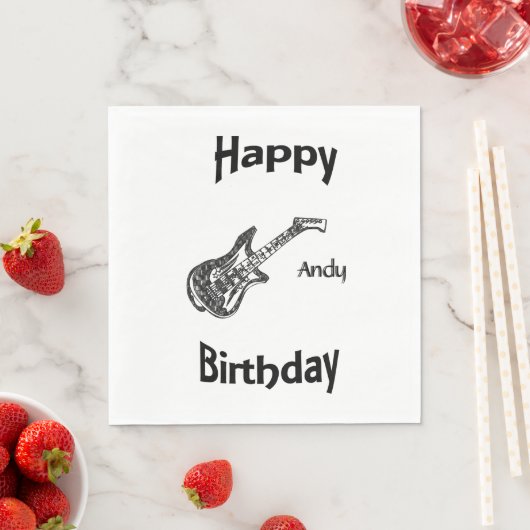 Electric Guitar Birthday Servetten (Insitu)