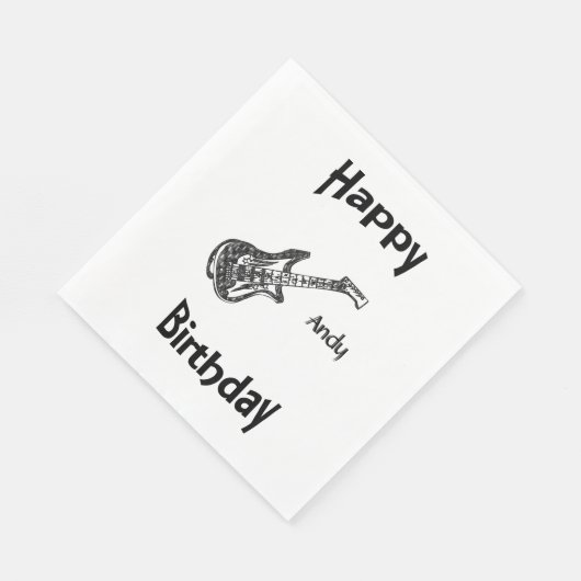 Electric Guitar Birthday Servetten (Hoek)