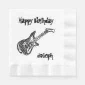 Electric Guitar Birthday Servetten (Voorkant)