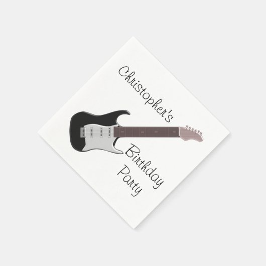 Electric Guitar Birthday Servetten (Hoek)