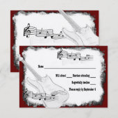 Electric Guitar Black Red White Music RSVP (Voorkant / Achterkant)