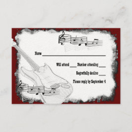 Electric Guitar Black Red White Music RSVP Kaartje