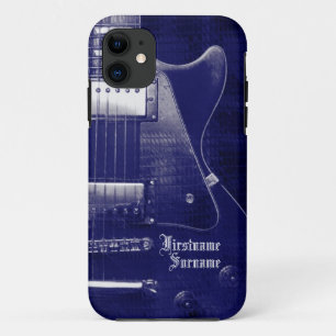 Electric Guitar Blue Metallic Custom iPhone 5 Hoes
