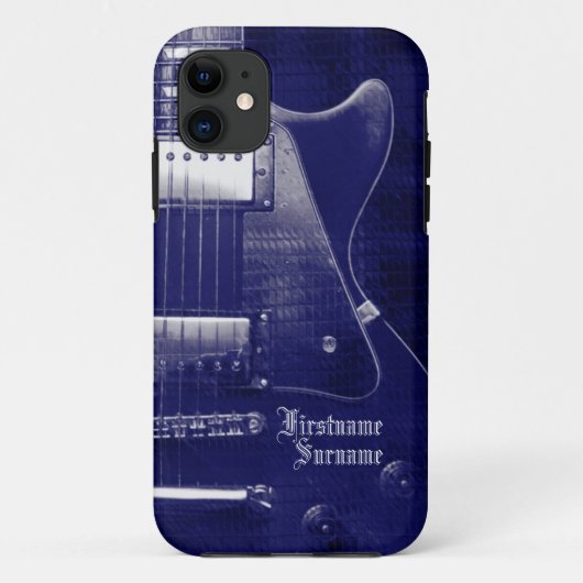 Electric Guitar Blue Metallic Custom iPhone 5 Hoes (Achterkant)