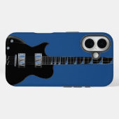 Electric Guitar Blue Pop Art Case-Mate iPhone Case (Achterkant (horizontaal))
