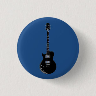 Electric Guitar Blue Pop Art Ronde Button 3,2 Cm