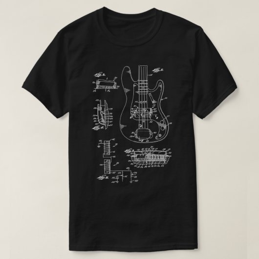 Electric Guitar Blueprint T-shirt (Design voorkant)