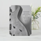 Electric Guitar Elegant Wedding Invitation Kaart (Staand voorkant)
