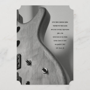 Electric Guitar Elegant Wedding Invitation Kaart