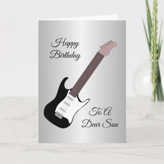Electric Guitar gepersonaliseerde zoon Verjaardag Kaart