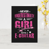 Electric Guitar Girl Kaart (Gele Bloem)