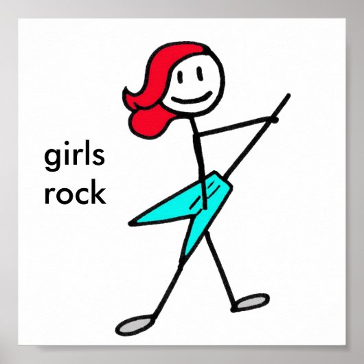 Electric Guitar Girl Poster (Voorkant)