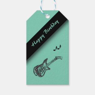 Electric Guitar Happy Birthday Zee Green Cadeaulabel