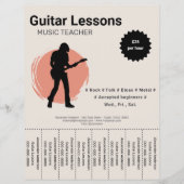 Electric Guitar Lessons Tear Off Strips Flyer (Voorkant)