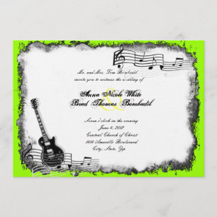 Electric Guitar Limoen Music Wedding Invitation Kaart