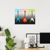 Electric Guitar Lovers Dream Poster (Thuiskantoor)