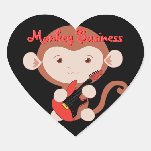 Electric Guitar Monkey Stickers (Voorkant)