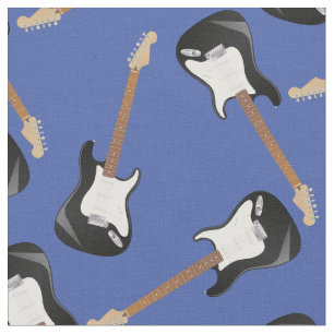 Electric Guitar Music Musician Room Decor Blue Stof