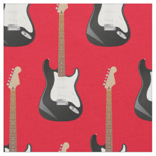 Electric Guitar Music Musician Room Decor Red Stof