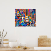 Electric Guitar Music Pop Art 60's Jokers Wild Poster (Keuken)