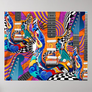 Electric Guitar Music Pop Art 60's Jokers Wild Poster