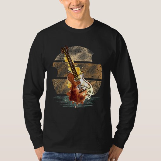 Electric Guitar Musical Artist Guitarist Sunset T-shirt (Voorkant)