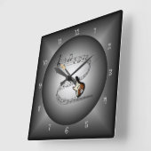 Electric Guitar ~Musical Wereldbol ~Musical Instru Vierkante Klok (Hoek)