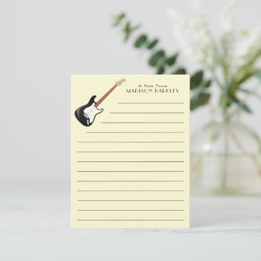 Electric Guitar Musician Music Teacher Bedankkaart (Staand voorkant)