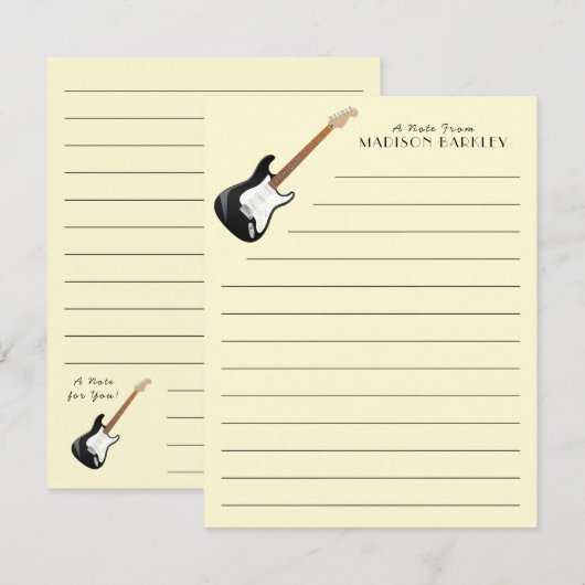 Electric Guitar Musician Music Teacher Bedankkaart (Voorkant / Achterkant)