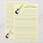 Electric Guitar Musician Music Teacher Briefpapier (Voorkant / Achterkant)