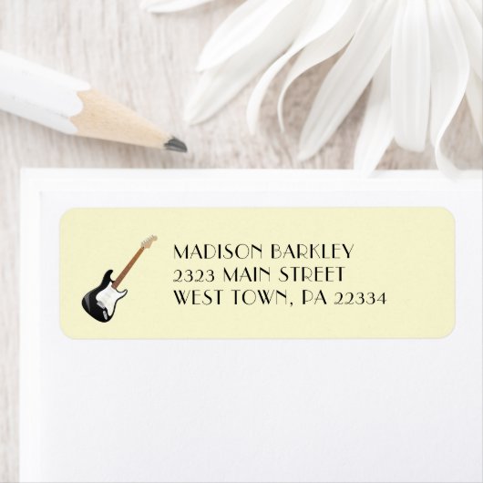 Electric Guitar Musician Music Teacher Etiket (Insitu)