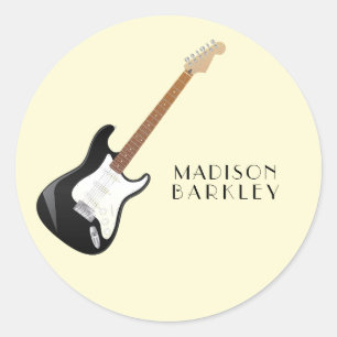 Electric Guitar Musician Music Teacher Ronde Sticker