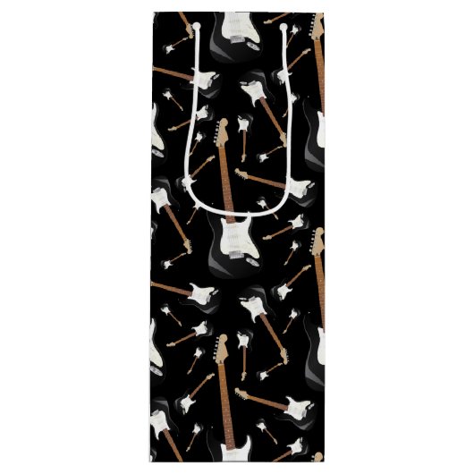 Electric Guitar Musician Music Teacher Wijn Cadeautas (Voorkant)