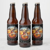 Electric Guitar Ocean Sunset Bier Etiket (Flessen)