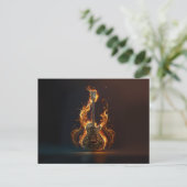 Electric guitar on fire briefkaart (Staand voorkant)