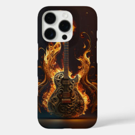 Electric guitar on fire                            iPhone 16 pro hoesje